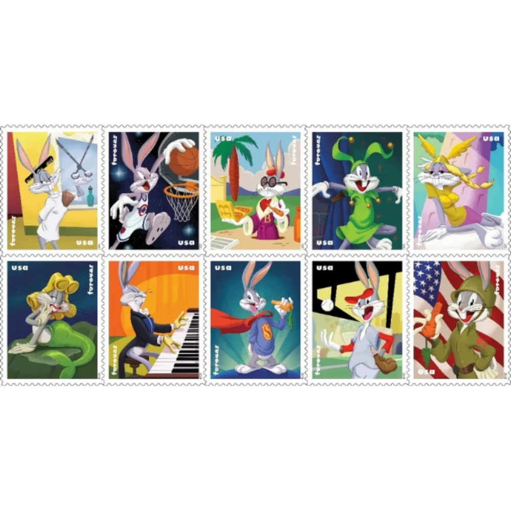 100‎ Bugs Bunny 80th Bday 2020 Forever Postage Stamps USPS Mail Warner Brothers